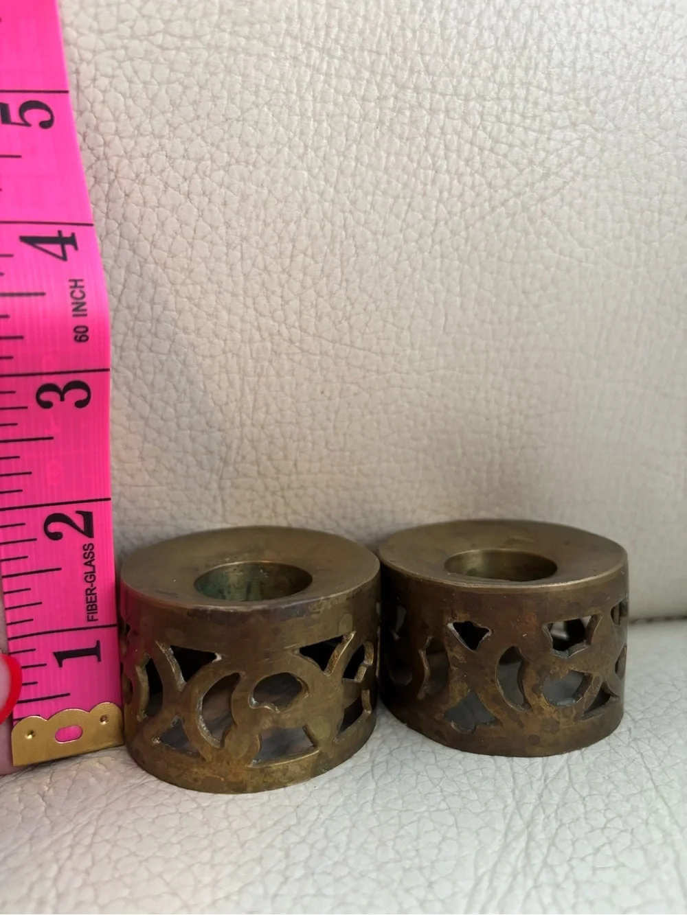 Antique-Style Brass Candle Holders - Brass Finish